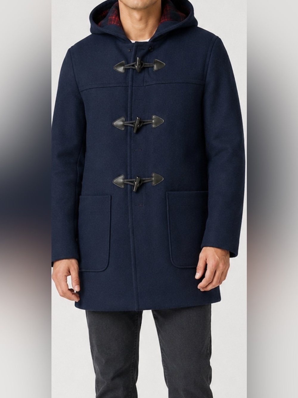 Pendleton USA Hooded Duffle Coat Men’s S Wool Blend Thinsulate Navy Toggle